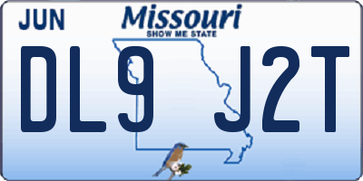 MO license plate DL9J2T