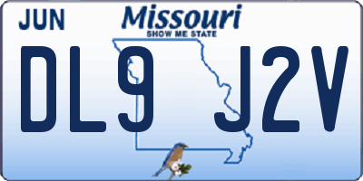 MO license plate DL9J2V