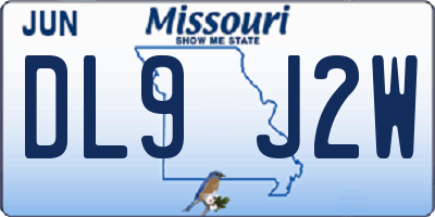 MO license plate DL9J2W