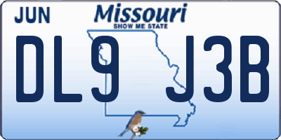 MO license plate DL9J3B
