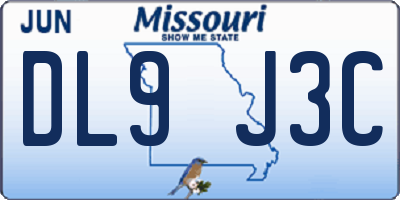 MO license plate DL9J3C