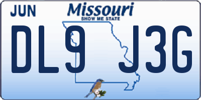 MO license plate DL9J3G
