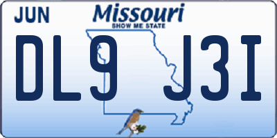 MO license plate DL9J3I