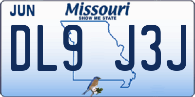 MO license plate DL9J3J