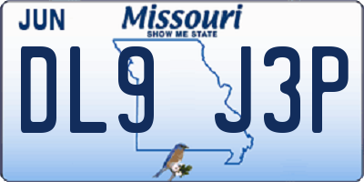 MO license plate DL9J3P