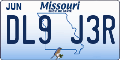 MO license plate DL9J3R