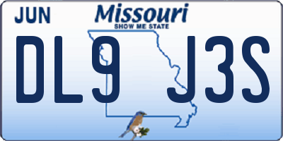 MO license plate DL9J3S