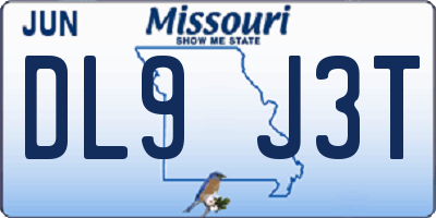 MO license plate DL9J3T