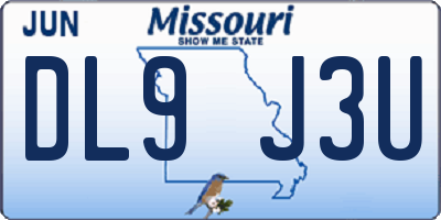 MO license plate DL9J3U