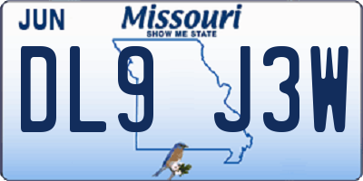 MO license plate DL9J3W