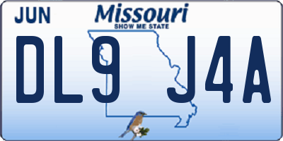 MO license plate DL9J4A