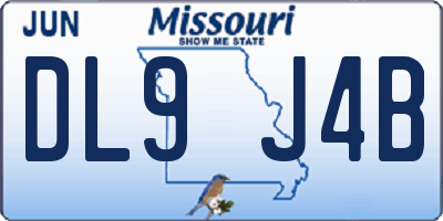 MO license plate DL9J4B