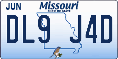 MO license plate DL9J4D