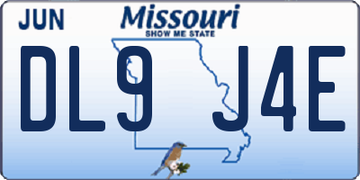 MO license plate DL9J4E
