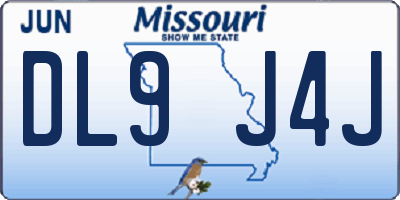 MO license plate DL9J4J