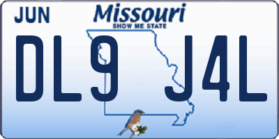 MO license plate DL9J4L