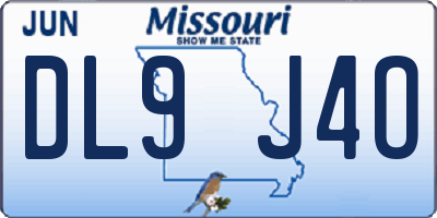 MO license plate DL9J4O