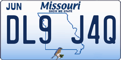 MO license plate DL9J4Q