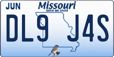 MO license plate DL9J4S