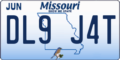 MO license plate DL9J4T