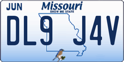 MO license plate DL9J4V