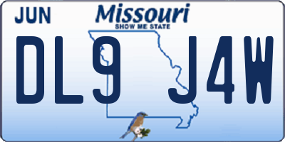 MO license plate DL9J4W