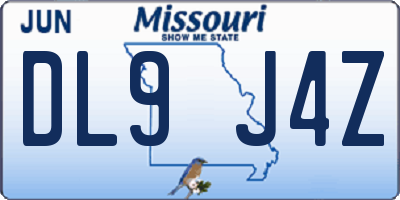 MO license plate DL9J4Z