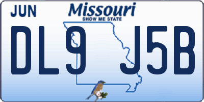 MO license plate DL9J5B