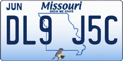 MO license plate DL9J5C