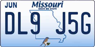 MO license plate DL9J5G