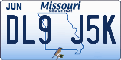 MO license plate DL9J5K