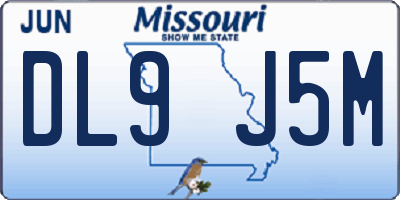 MO license plate DL9J5M