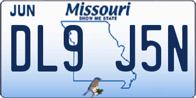 MO license plate DL9J5N