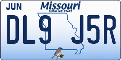 MO license plate DL9J5R