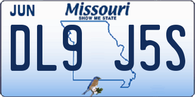 MO license plate DL9J5S
