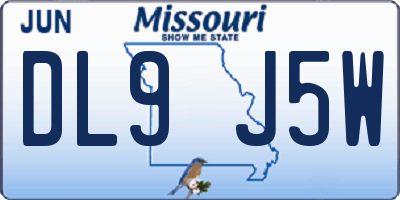 MO license plate DL9J5W