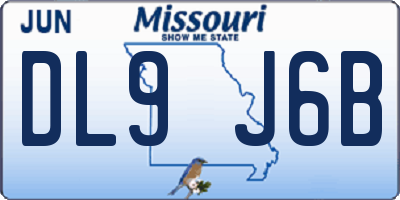 MO license plate DL9J6B