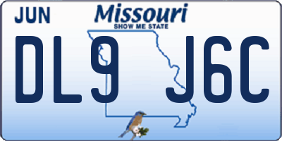 MO license plate DL9J6C