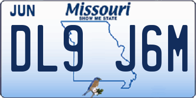 MO license plate DL9J6M