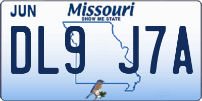 MO license plate DL9J7A