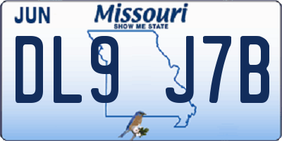 MO license plate DL9J7B