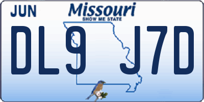 MO license plate DL9J7D
