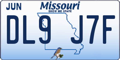 MO license plate DL9J7F