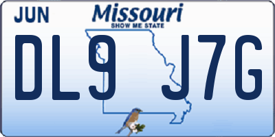 MO license plate DL9J7G