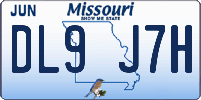 MO license plate DL9J7H