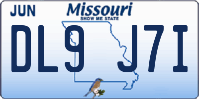 MO license plate DL9J7I