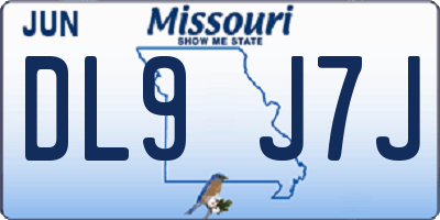 MO license plate DL9J7J