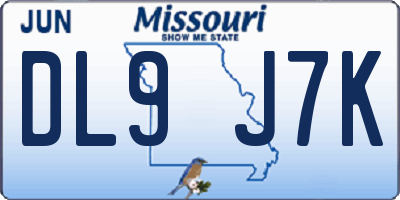 MO license plate DL9J7K