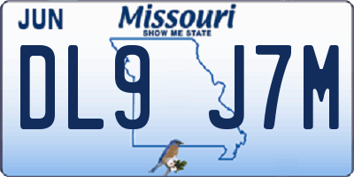 MO license plate DL9J7M