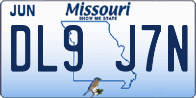 MO license plate DL9J7N